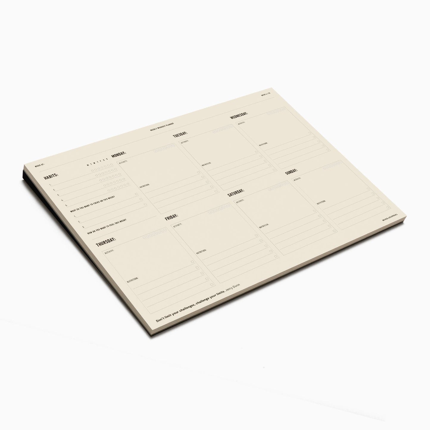 Weekly Workout Planner - MindJournal